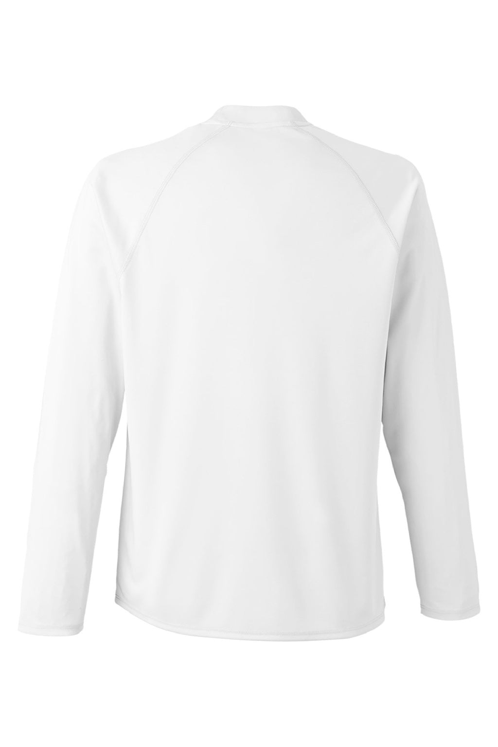 Core 365 CE110 Mens Ultra MVP Moisture Wicking Long Sleeve Crewneck T-Shirt White Flat Back