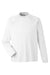 Core 365 CE110 Mens Ultra MVP Moisture Wicking Long Sleeve Crewneck T-Shirt White Flat Front