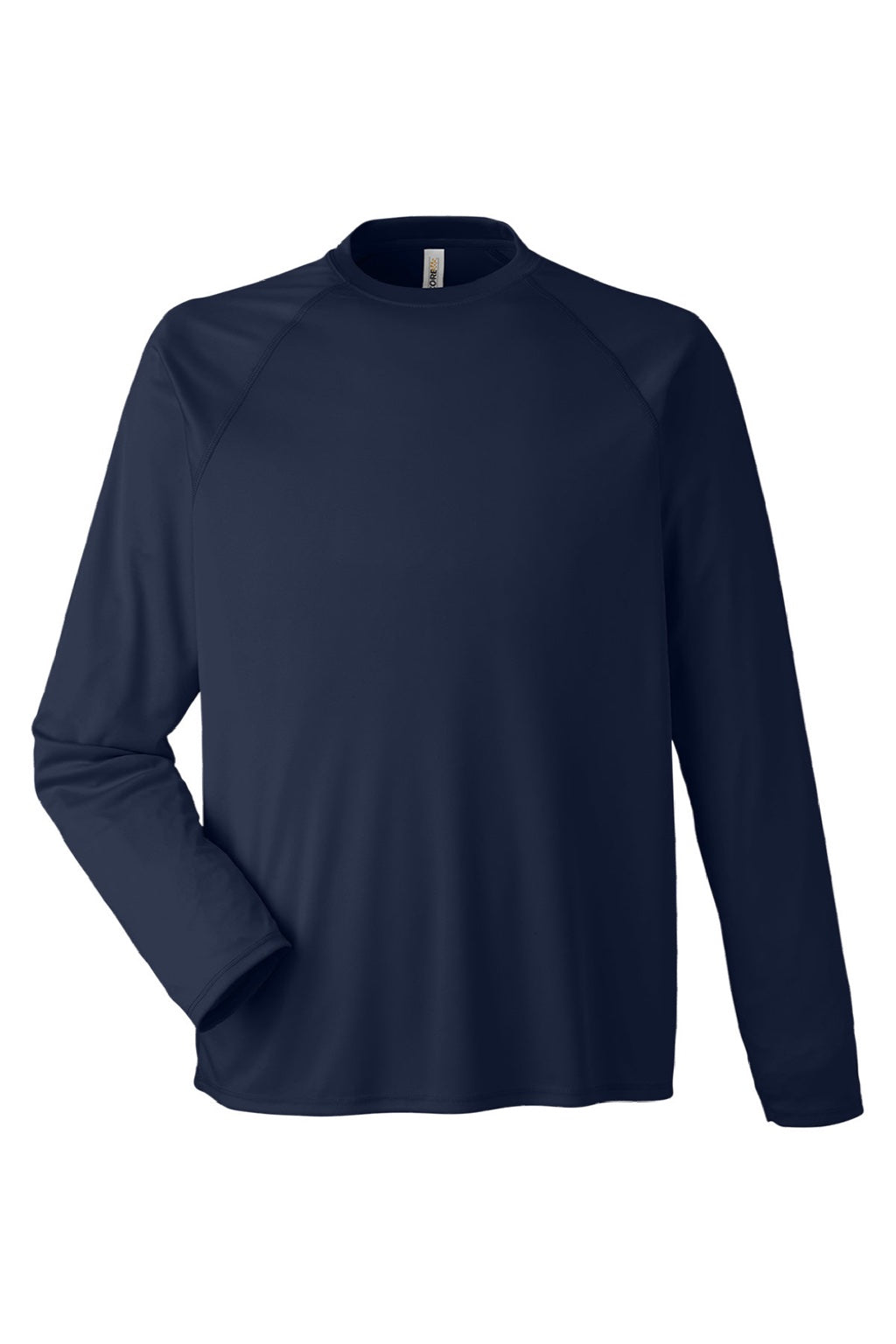 Core 365 CE110 Mens Ultra MVP Moisture Wicking Long Sleeve Crewneck T-Shirt Classic Navy Blue Flat Front