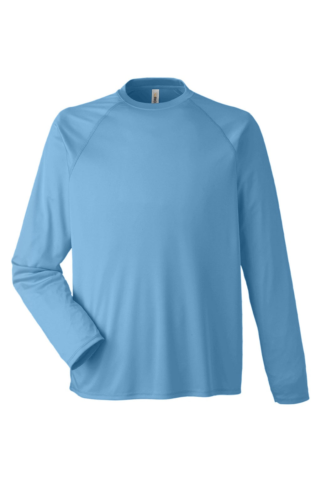 Core 365 CE110 Mens Ultra MVP Moisture Wicking Long Sleeve Crewneck T-Shirt Columbia Blue Flat Front