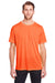 Core 365 CE111 Mens Fusion ChromaSoft Performance Moisture Wicking Short Sleeve Crewneck T-Shirt Campus Orange Model Front