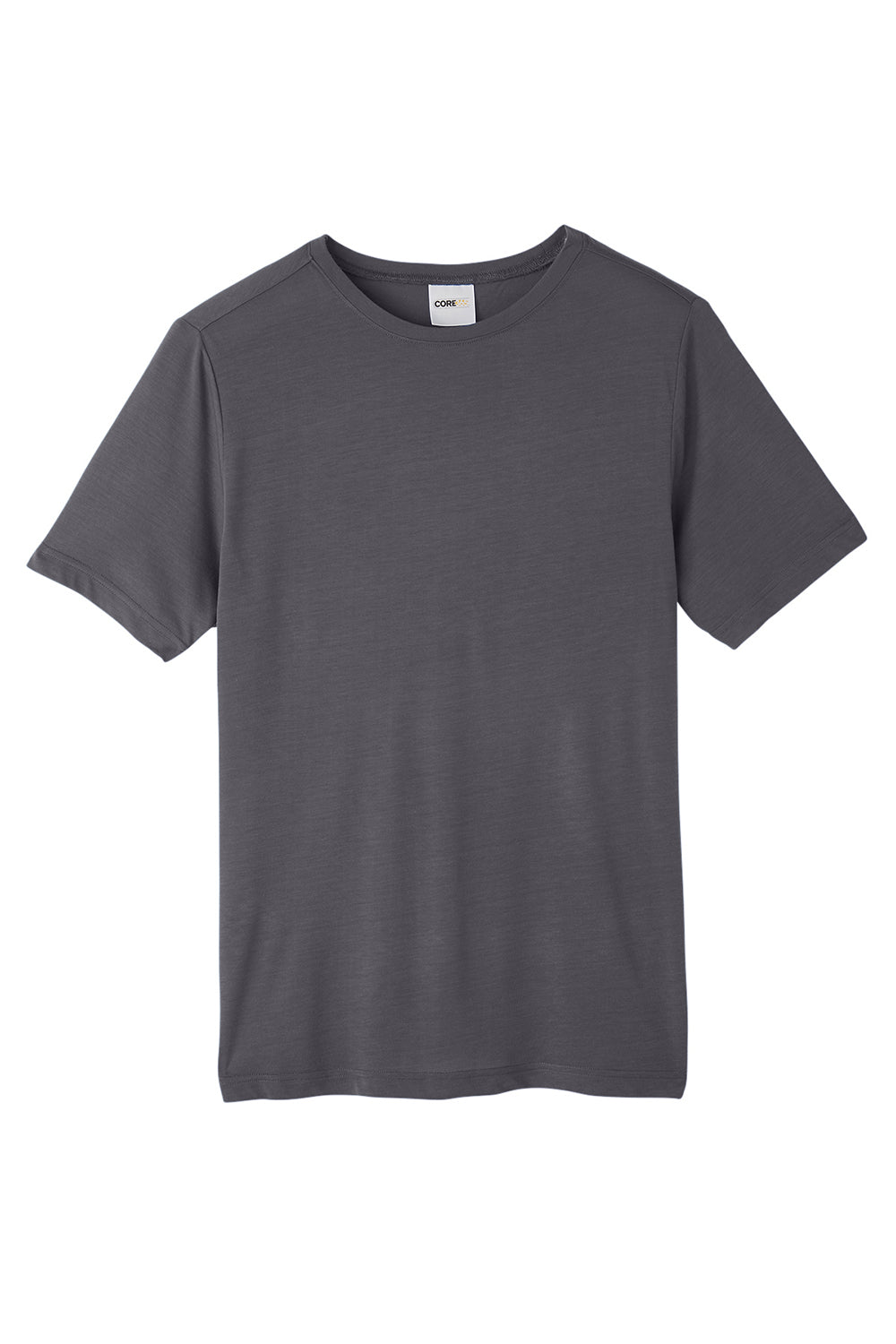 Core 365 CE111 Mens Fusion ChromaSoft Performance Moisture Wicking Short Sleeve Crewneck T-Shirt Carbon Grey Flat Front