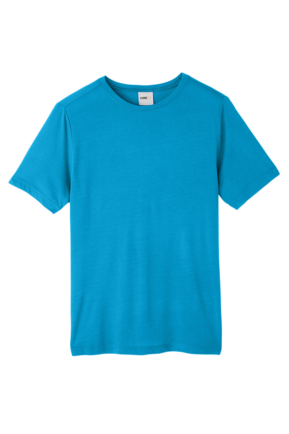 Core 365 CE111 Mens Fusion ChromaSoft Performance Moisture Wicking Short Sleeve Crewneck T-Shirt Electric Blue Flat Front