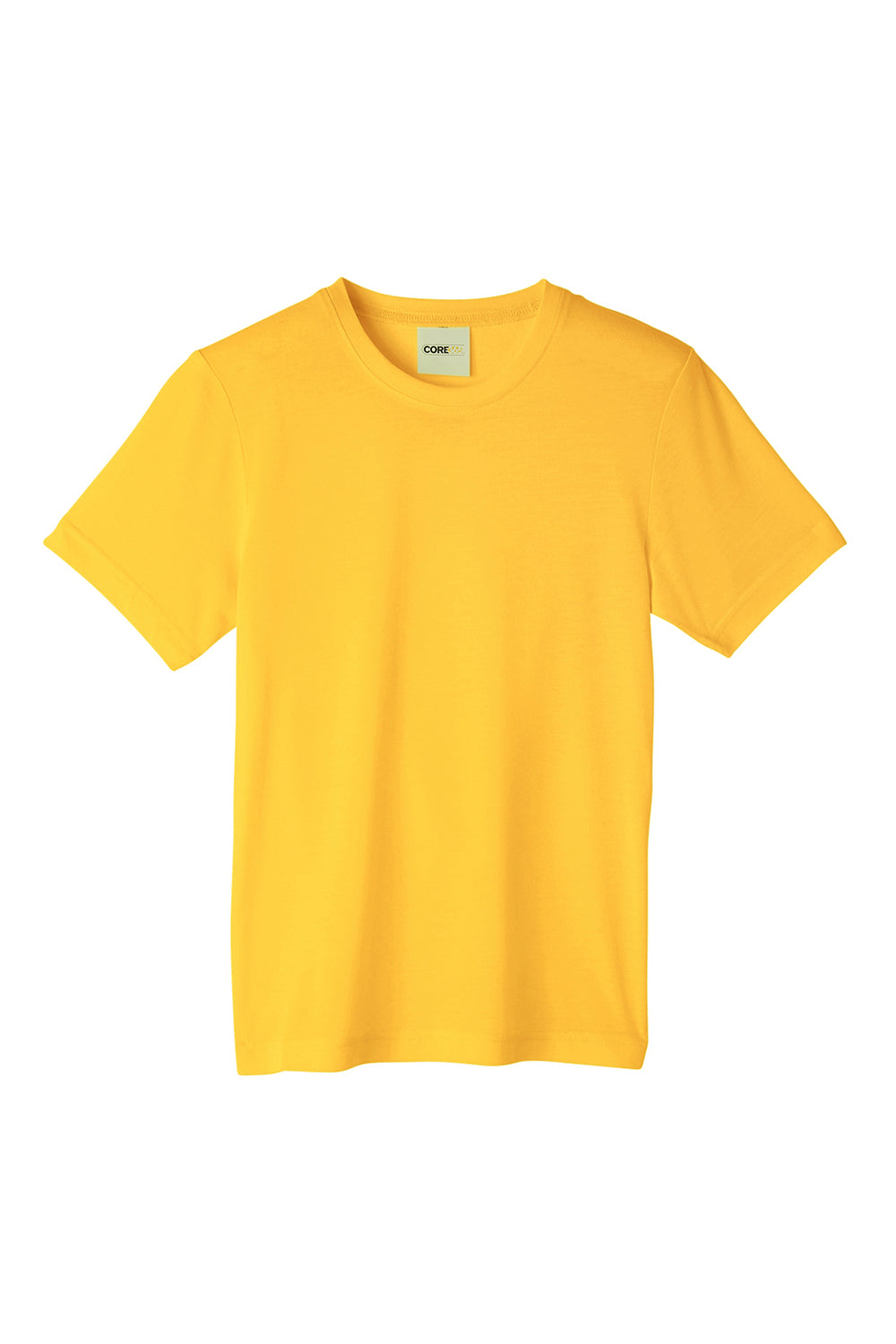 Core 365 CE111Y Youth Fusion ChromaSoft Performance Moisture Wicking Short Sleeve Crewneck T-Shirt Campus Gold Flat Front