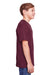 Core 365 CE111Y Youth Fusion ChromaSoft Performance Moisture Wicking Short Sleeve Crewneck T-Shirt Burgundy Model Side