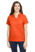 Core 365 CE112W Womens Fusion ChromaSoft Performance Moisture Wicking Pique Short Sleeve Polo Shirt Campus Orange Model Front