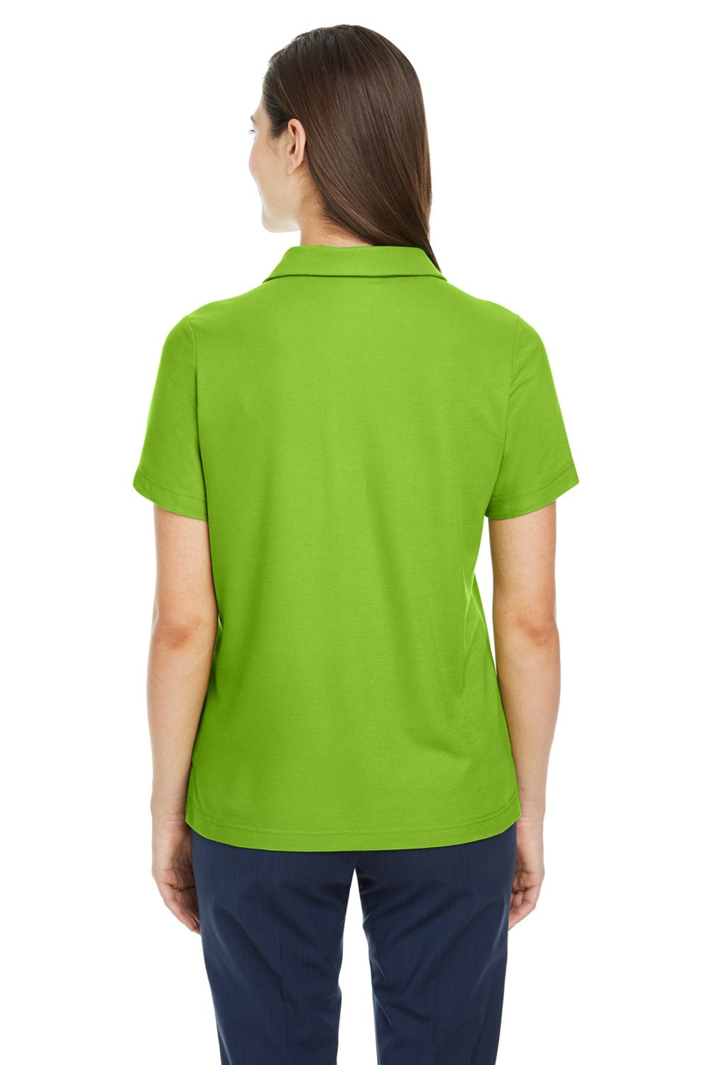 Core 365 CE112W Womens Fusion ChromaSoft Performance Moisture Wicking Pique Short Sleeve Polo Shirt Acid Green Model Back