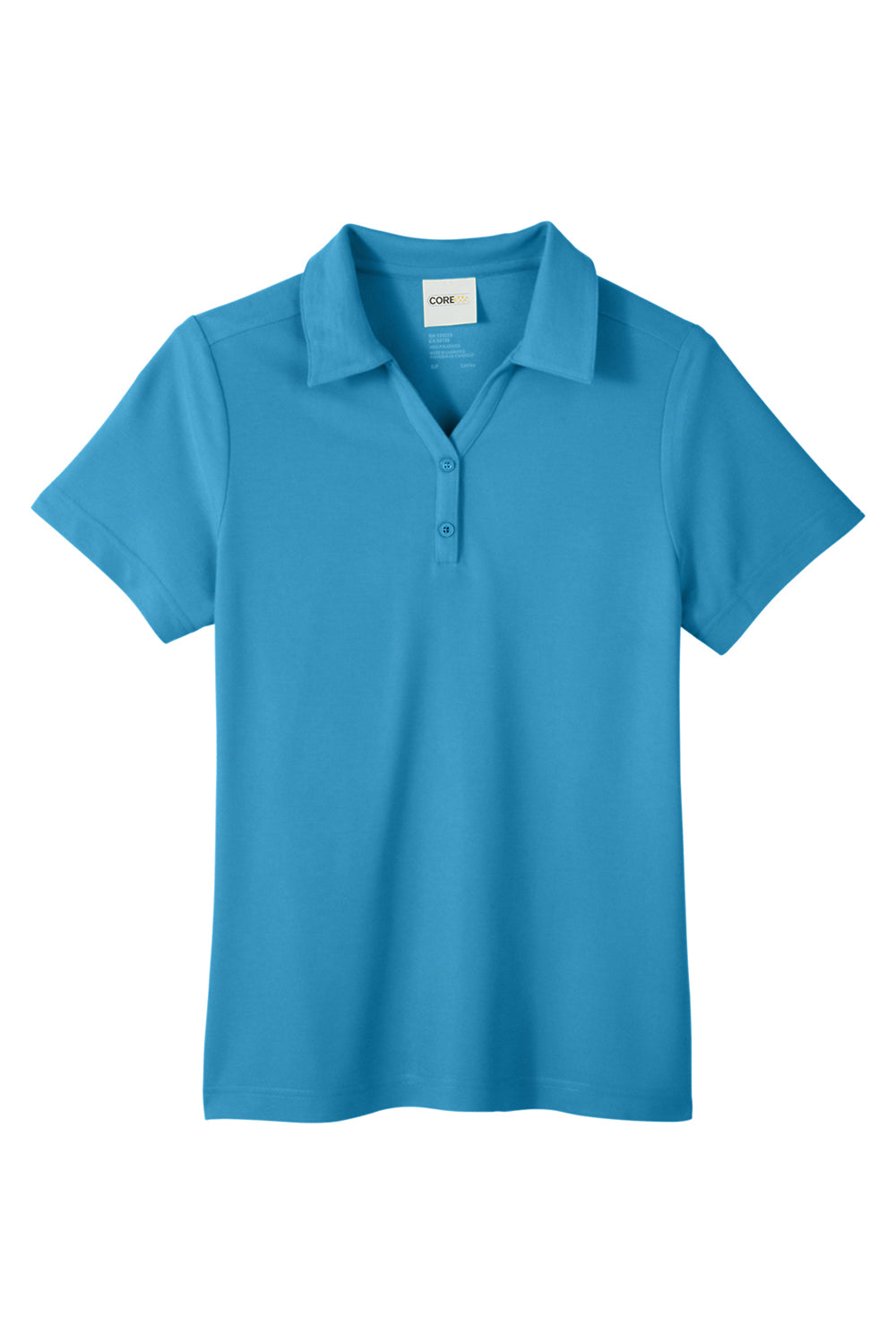Core 365 CE112W Womens Fusion ChromaSoft Performance Moisture Wicking Pique Short Sleeve Polo Shirt Electric Blue Flat Front