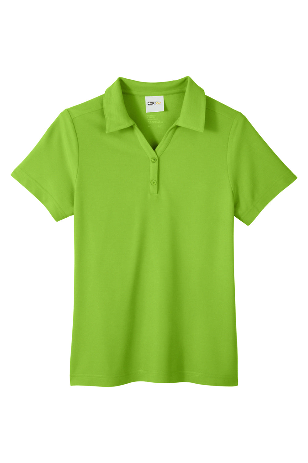 Core 365 CE112W Womens Fusion ChromaSoft Performance Moisture Wicking Pique Short Sleeve Polo Shirt Acid Green Flat Front
