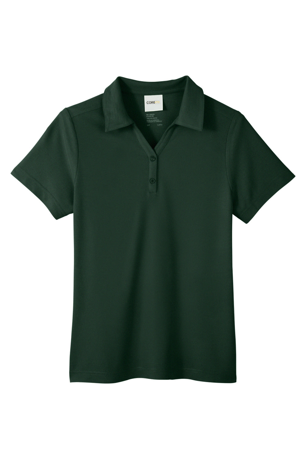 Core 365 CE112W Womens Fusion ChromaSoft Performance Moisture Wicking Pique Short Sleeve Polo Shirt Forest Green Flat Front
