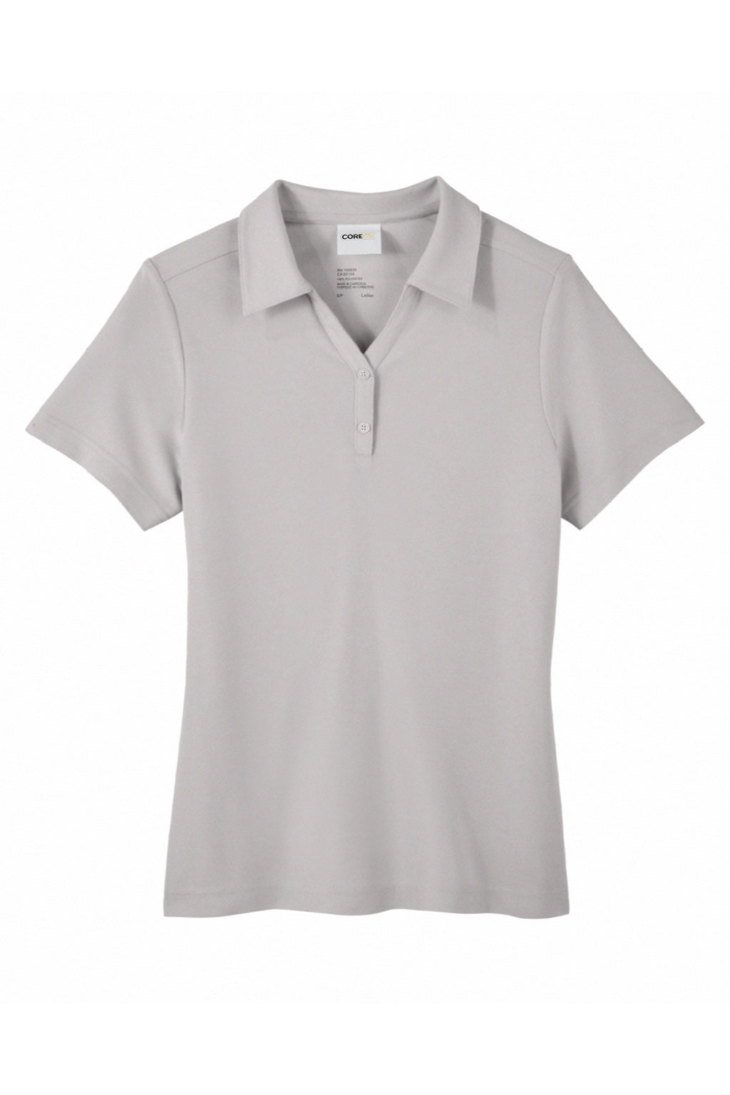 Core 365 CE112W Womens Fusion ChromaSoft Performance Moisture Wicking Pique Short Sleeve Polo Shirt Platinum Grey Flat Front