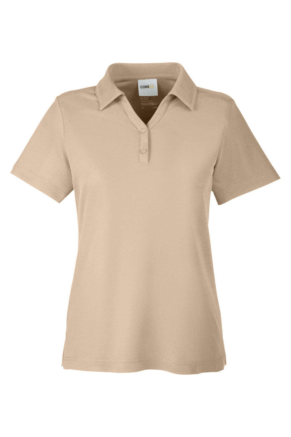 Core 365 CE112W Womens Fusion ChromaSoft Performance Moisture Wicking Pique Short Sleeve Polo Shirt Stone Flat Front