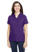 Core 365 CE112W Womens Fusion ChromaSoft Performance Moisture Wicking Pique Short Sleeve Polo Shirt Campus Purple Model Front