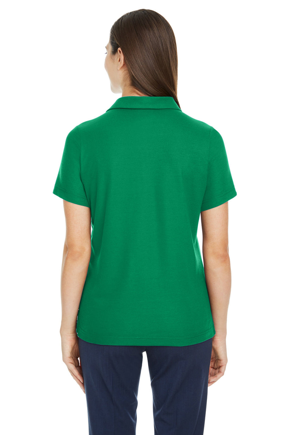 Core 365 CE112W Womens Fusion ChromaSoft Performance Moisture Wicking Pique Short Sleeve Polo Shirt Kelly Green Model Back