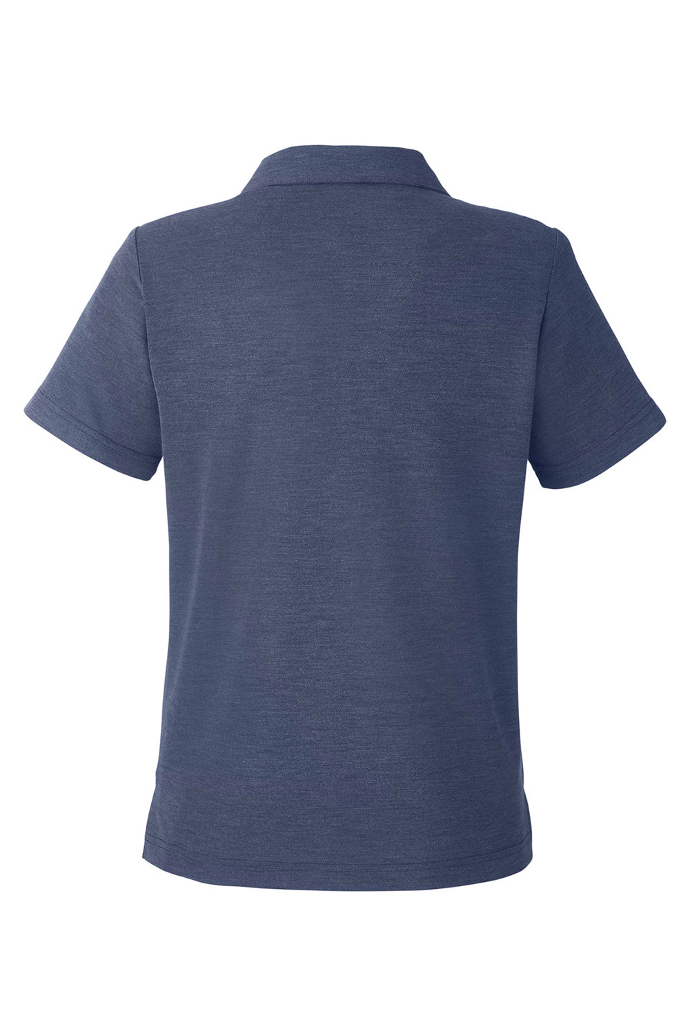 Core 365 CE112W Womens Fusion ChromaSoft Performance Moisture Wicking Pique Short Sleeve Polo Shirt Heather Classic Navy Blue Flat Back