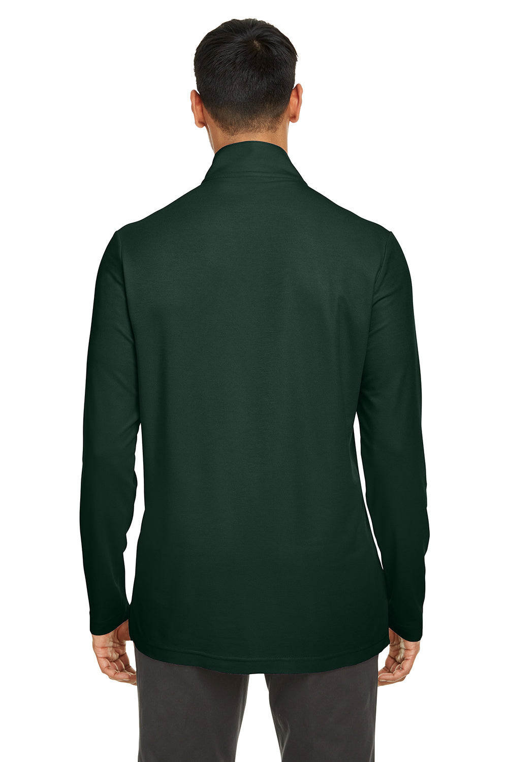 Core 365 CE405 Mens Fusion ChromaSoft Performance Moisture Wicking Pique 1/4 Zip Sweatshirt Forest Green Model Back