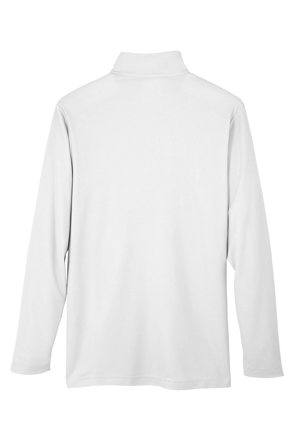 Core 365 CE405 Mens Fusion ChromaSoft Performance Moisture Wicking Pique 1/4 Zip Sweatshirt White Flat Back