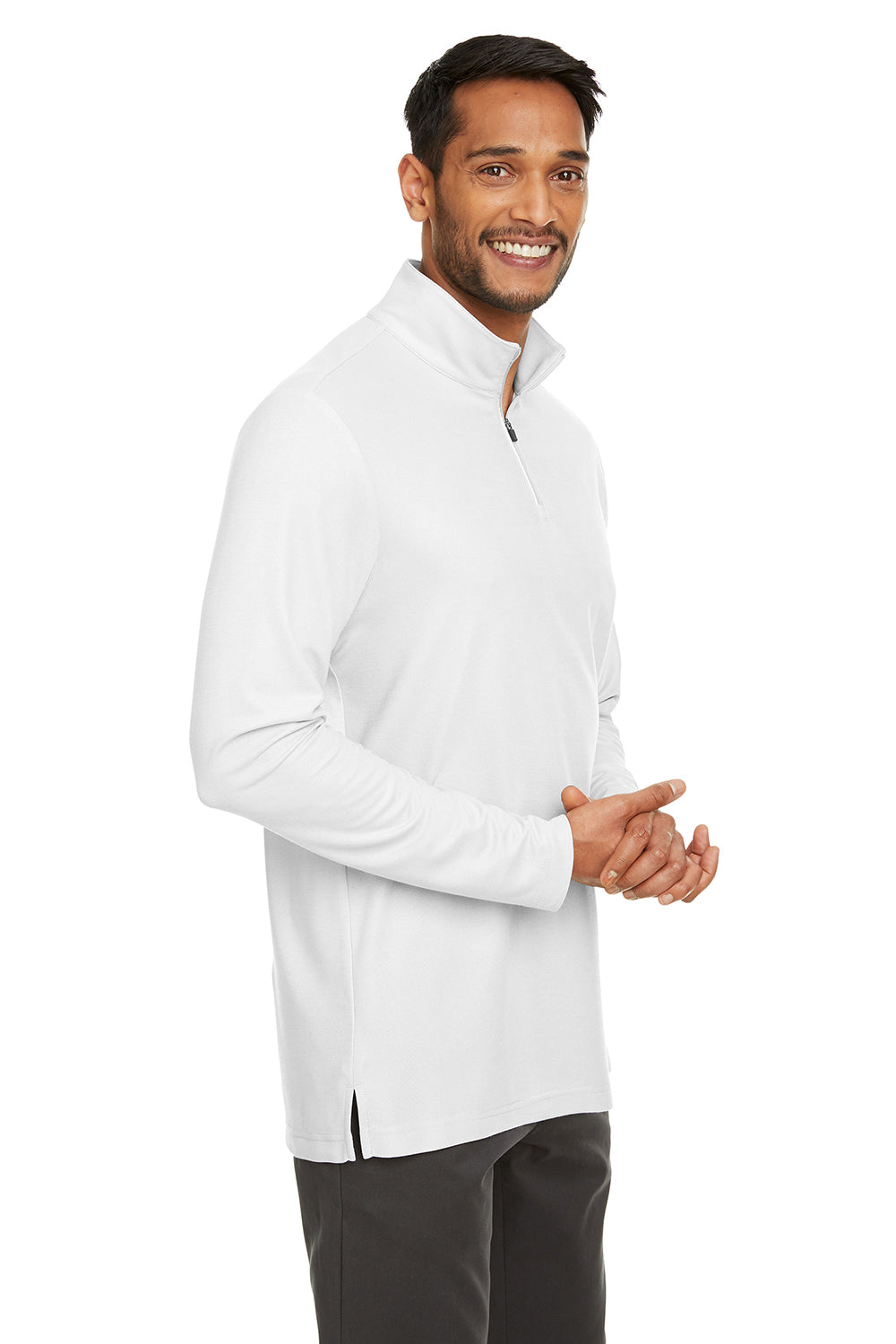 Core 365 CE405 Mens Fusion ChromaSoft Performance Moisture Wicking Pique 1/4 Zip Sweatshirt White Model 3q