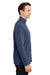 Core 365 CE405 Mens Fusion ChromaSoft Performance Moisture Wicking Pique 1/4 Zip Sweatshirt Heather Classic Navy Blue Model Side