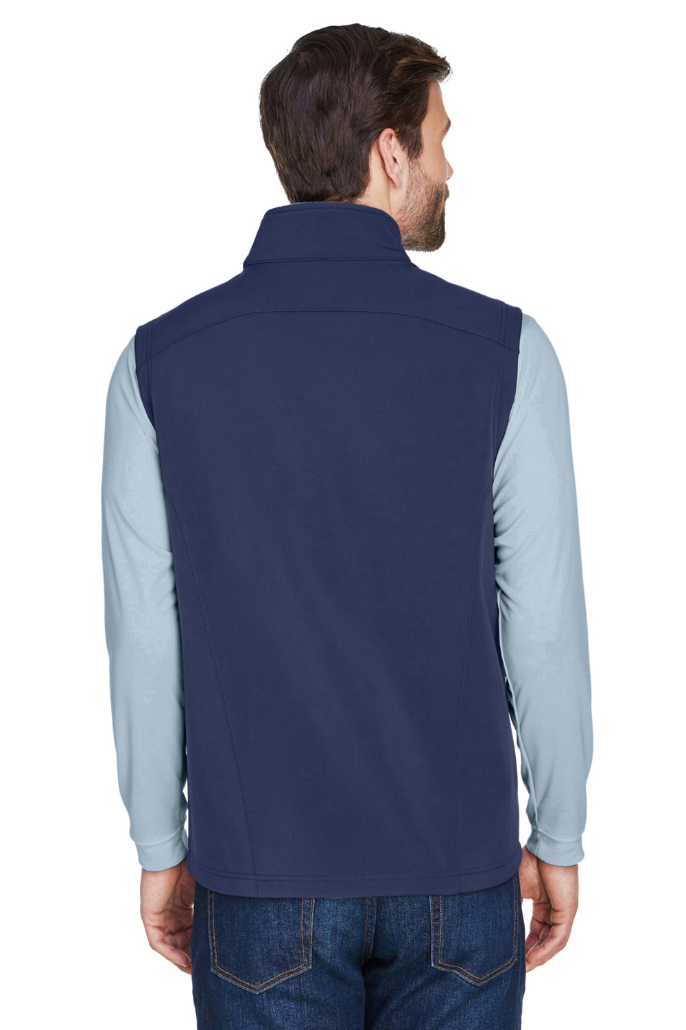 Core 365 CE701 Mens Cruise Water Resistant Full Zip Fleece Vest Classic Navy Blue Model Back