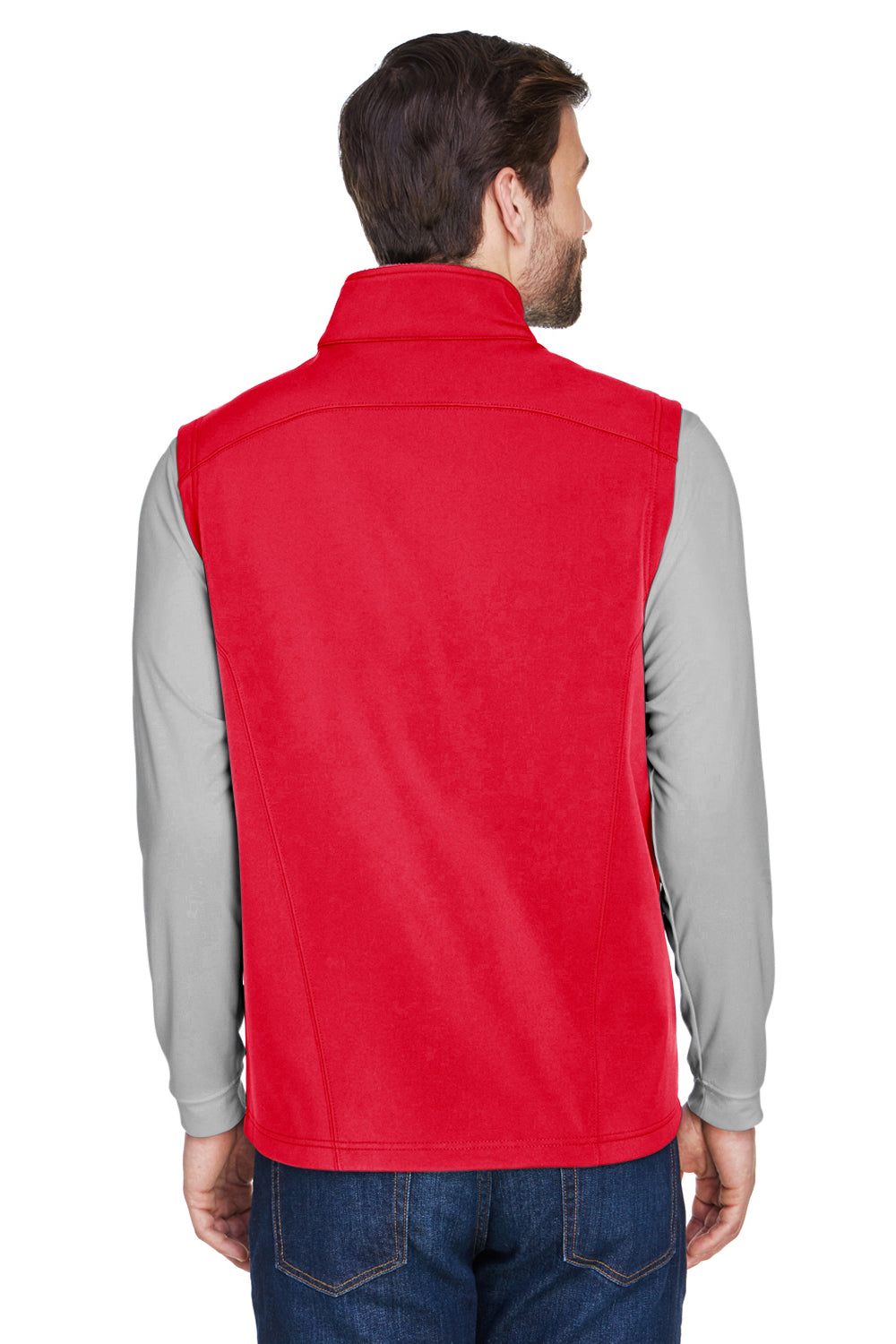 Core 365 CE701 Mens Cruise Water Resistant Full Zip Fleece Vest Classic Red Model Back