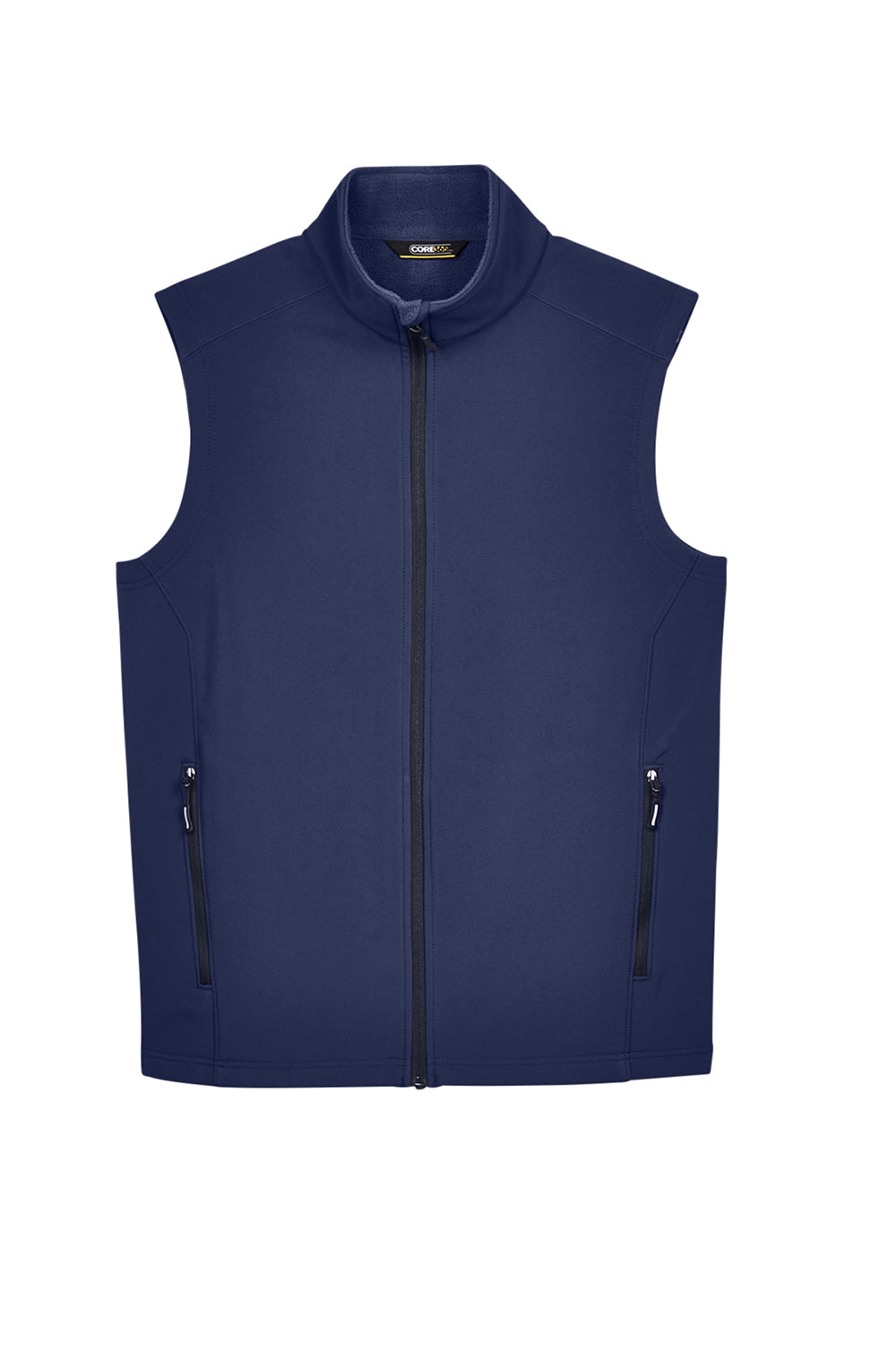 Core 365 CE701 Mens Cruise Water Resistant Full Zip Fleece Vest Classic Navy Blue Flat Front