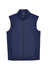 Core 365 CE701 Mens Cruise Water Resistant Full Zip Fleece Vest Classic Navy Blue Flat Front