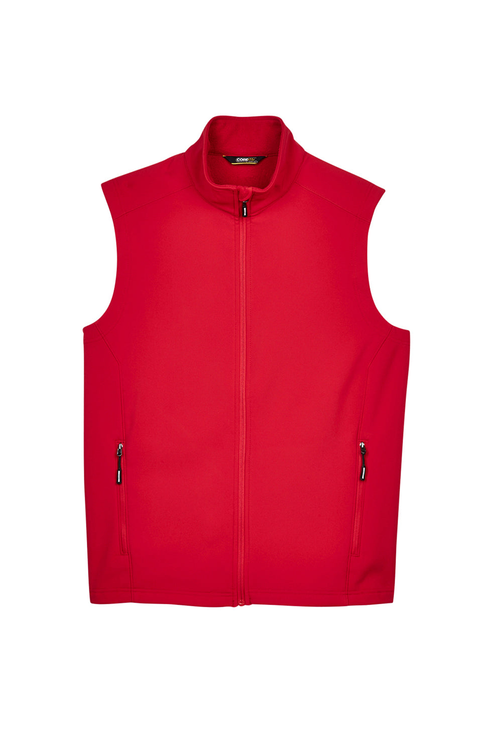 Core 365 CE701 Mens Cruise Water Resistant Full Zip Fleece Vest Classic Red Flat Front