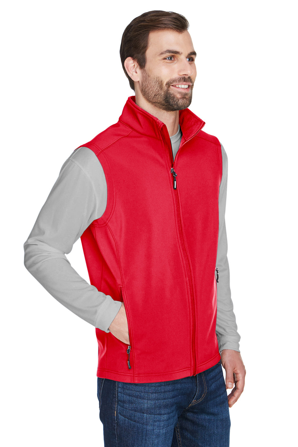 Core 365 CE701 Mens Cruise Water Resistant Full Zip Fleece Vest Classic Red Model 3q