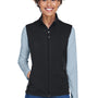 Core 365 Womens Cruise Water Resistant Full Zip Fleece Vest - Black