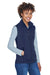 Core 365 CE701W Womens Cruise Water Resistant Full Zip Fleece Vest Classic Navy Blue Model 3q