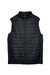 Core 365 CE702 Mens Prevail Packable Puffer Water Resistant Full Zip Vest Black Flat Front
