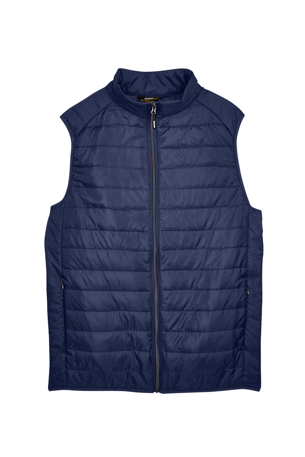 Core 365 CE702 Mens Prevail Packable Puffer Water Resistant Full Zip Vest Classic Navy Blue Flat Front