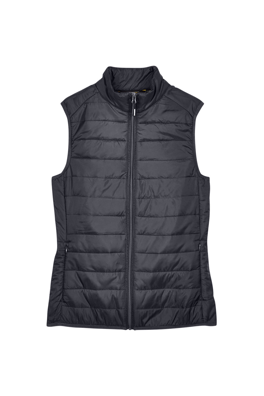 Core 365 CE702W Womens Prevail Packable Puffer Water Resistant Full Zip Vest Carbon Grey Flat Front