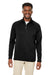 Core 365 CE801 Mens Fusion ChromaSoft Anti Static Fleece 1/4 Zip Sweatshirt w/ Pocket Black Model Front