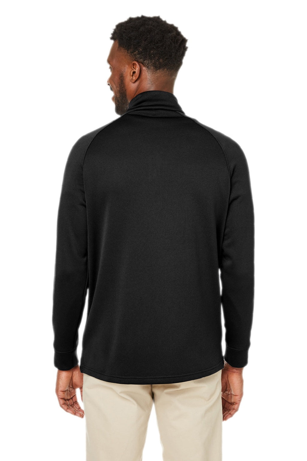 Core 365 CE801 Mens Fusion ChromaSoft Anti Static Fleece 1/4 Zip Sweatshirt w/ Pocket Black Model Back