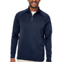 Core 365 Mens Fusion ChromaSoft Anti Static Fleece 1/4 Zip Sweatshirt w/ Pocket - Classic Navy Blue
