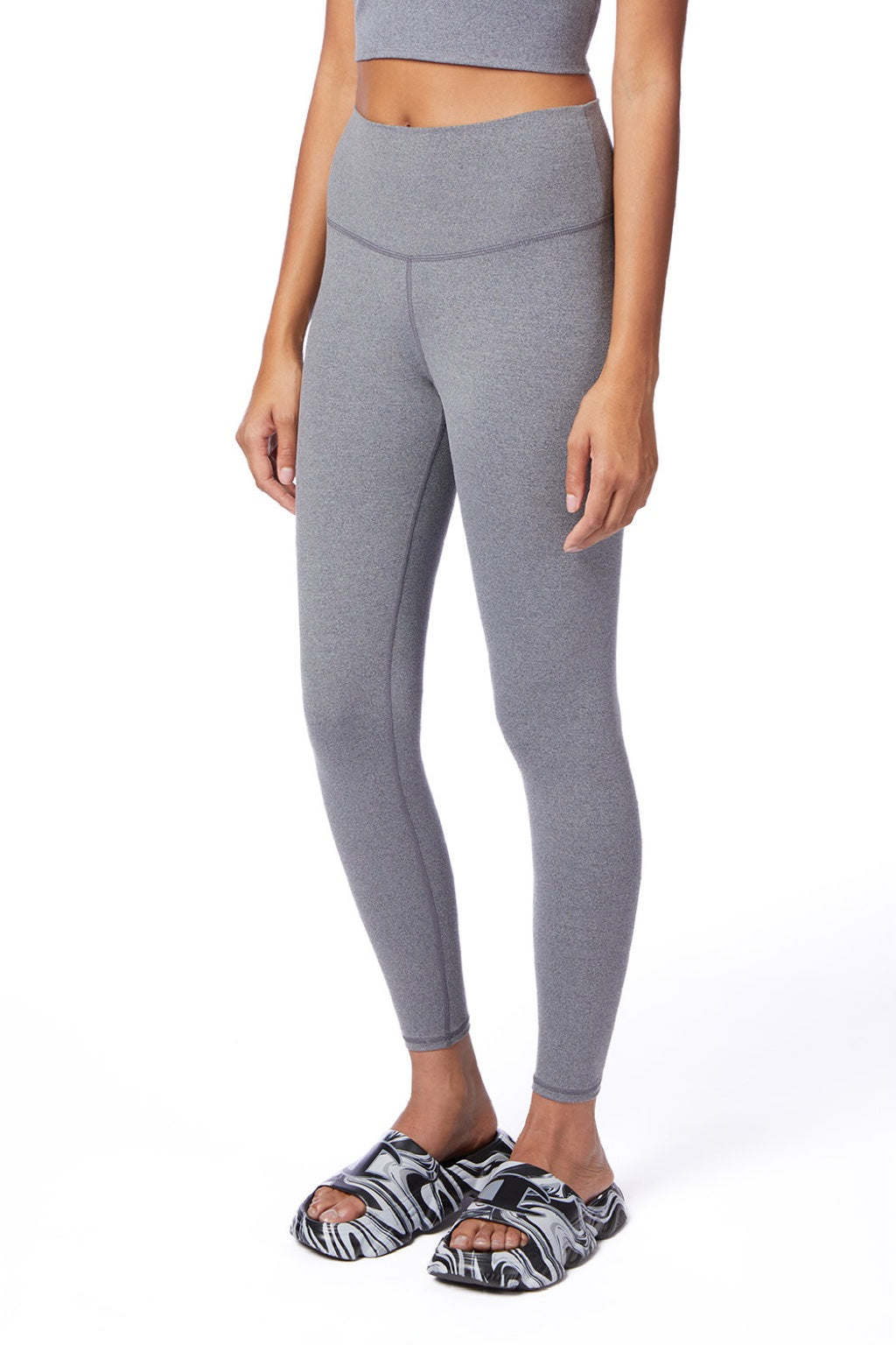 Champion CHP120 Womens Sport Soft Touch Leggings w/ Pocket Heather Grey Model 3q