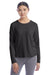 Champion CHP140 Womens Sport Soft Touch Long Sleeve Crewneck T-Shirt Black Model Front