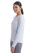 Champion CHP140 Womens Sport Soft Touch Long Sleeve Crewneck T-Shirt Collage Blue Model Side