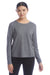 Champion CHP140 Womens Sport Soft Touch Long Sleeve Crewneck T-Shirt Heather Grey Model Front