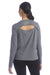Champion CHP140 Womens Sport Soft Touch Long Sleeve Crewneck T-Shirt Heather Grey Model Back