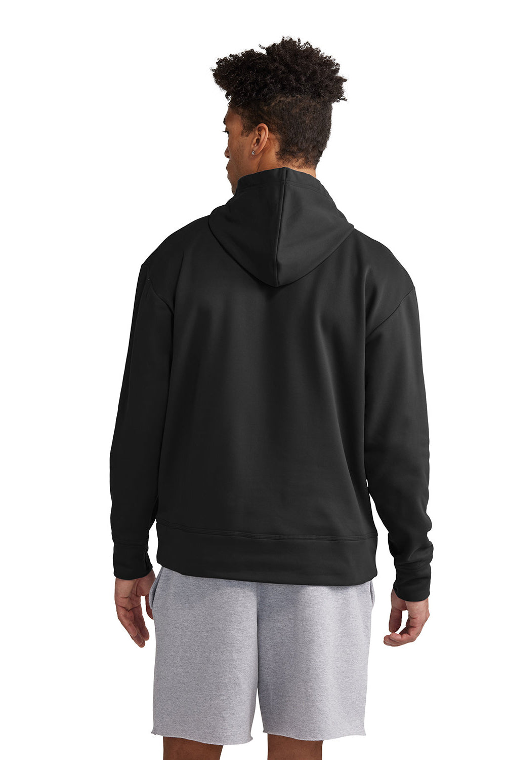 Champion CHP180 Mens Sport Hooded Sweatshirt Hoodie w/ Pouch Pocket Black Model Back