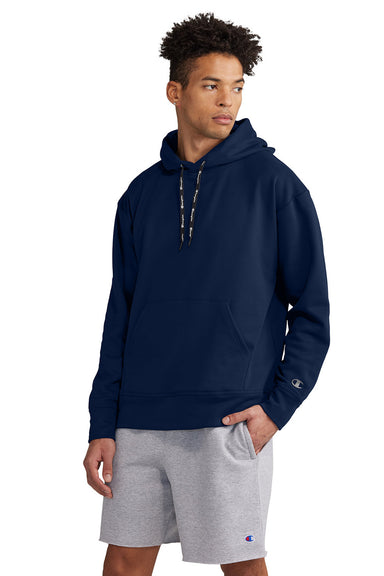 Champion CHP180 Mens Sport Hooded Sweatshirt Hoodie w/ Pouch Pocket Navy Blue Model Front