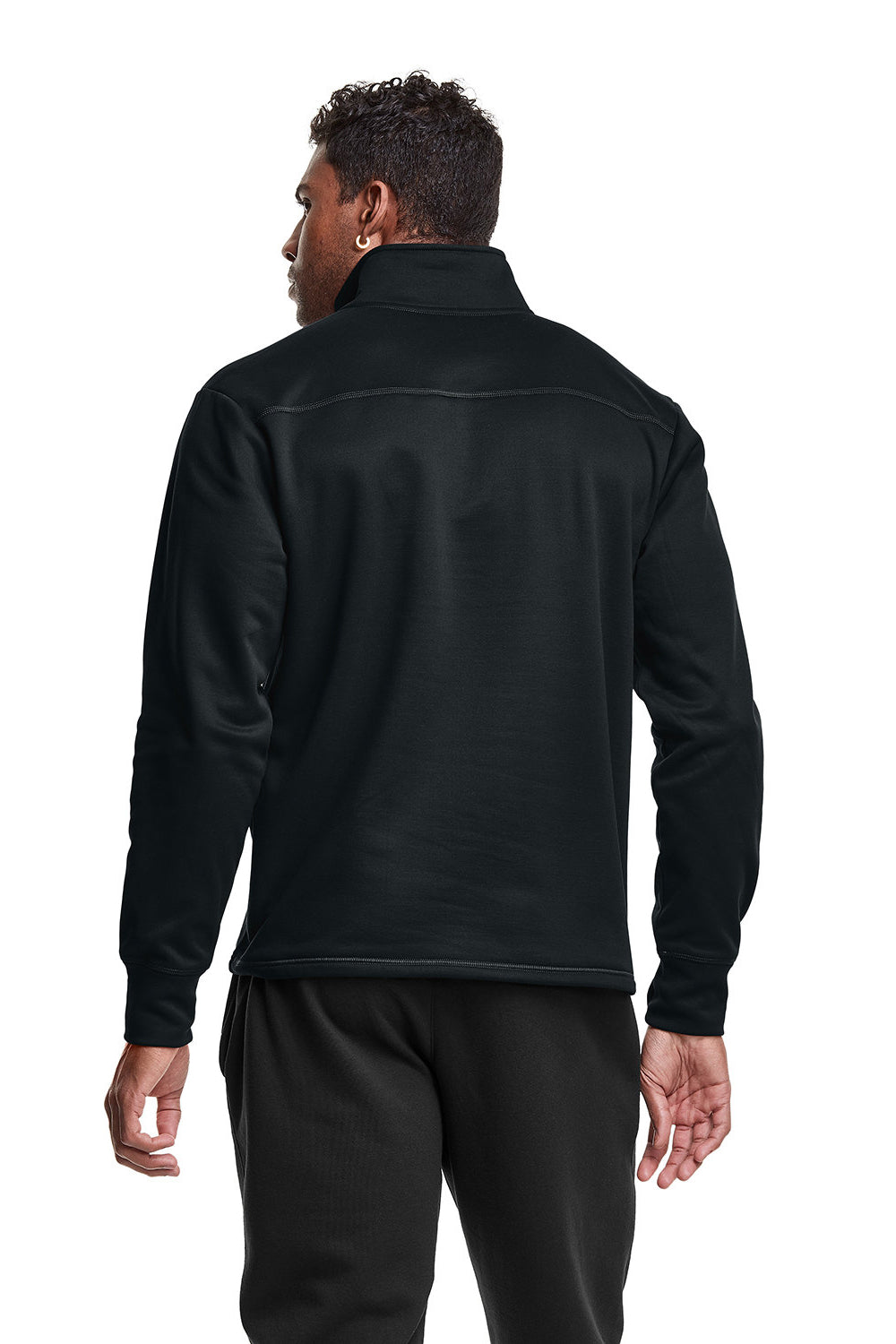 Champion CHP190 Mens Sport 1/4 Zip Sweatshirt Black Model Back