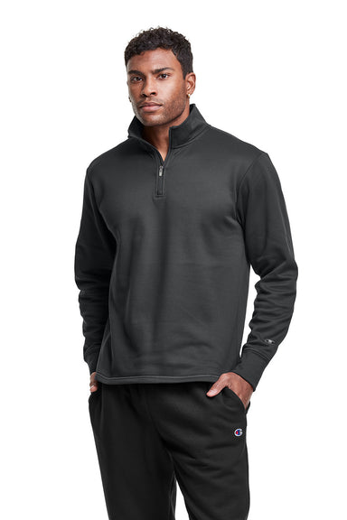 Champion CHP190 Mens Sport 1/4 Zip Pullover Stealth Grey Model Front
