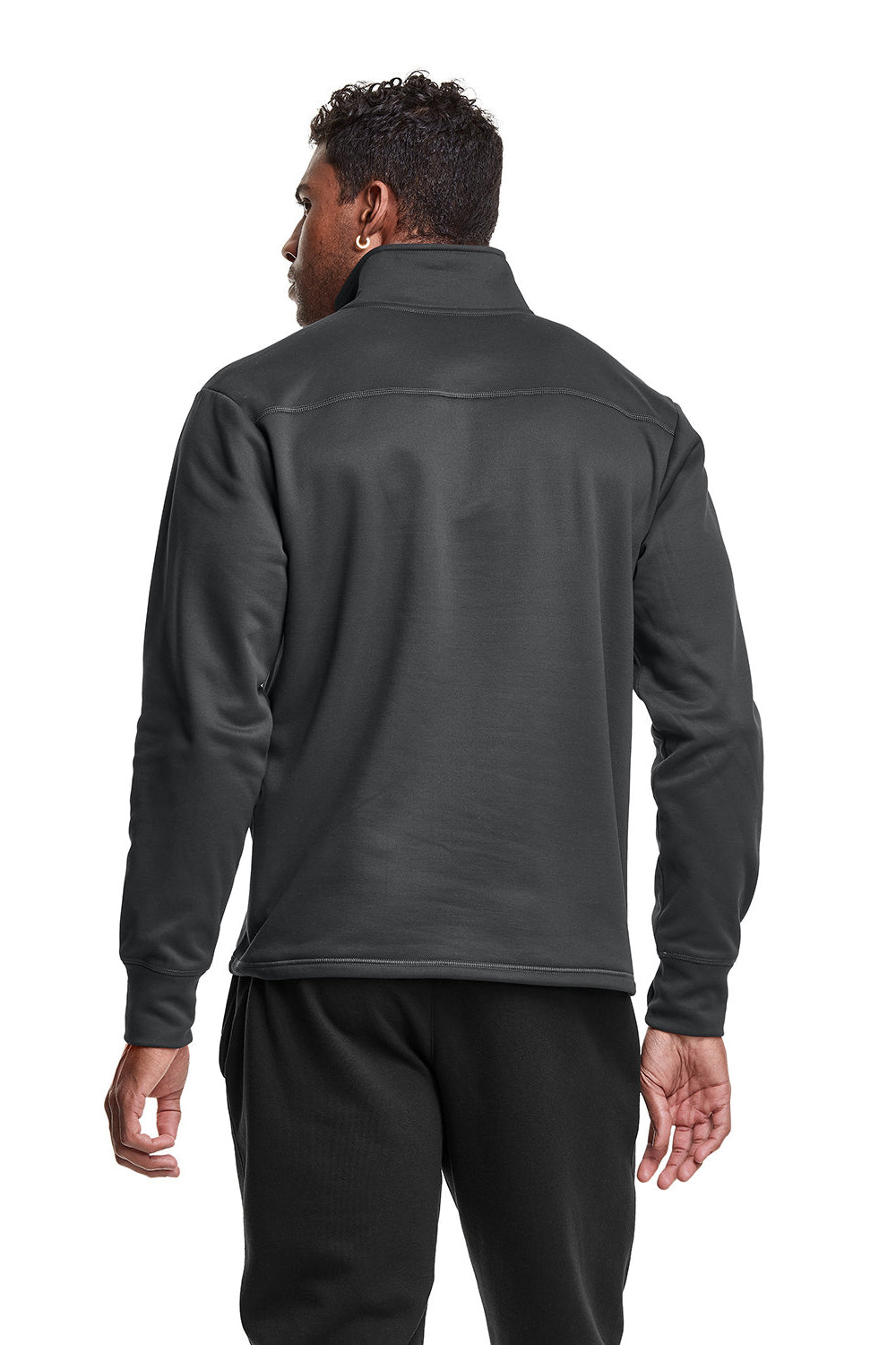 Champion CHP190 Mens Sport 1/4 Zip Sweatshirt Stealth Grey Model Back