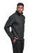 Champion CHP190 Mens Sport 1/4 Zip Sweatshirt Stealth Grey Model Side