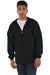 Champion CO125 Mens Wind & Water Resistant Full Zip Hooded Anorak Jacket Black Model Front