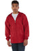 Champion CO125 Mens Wind & Water Resistant Full Zip Hooded Anorak Jacket Scarlet Red Model Front